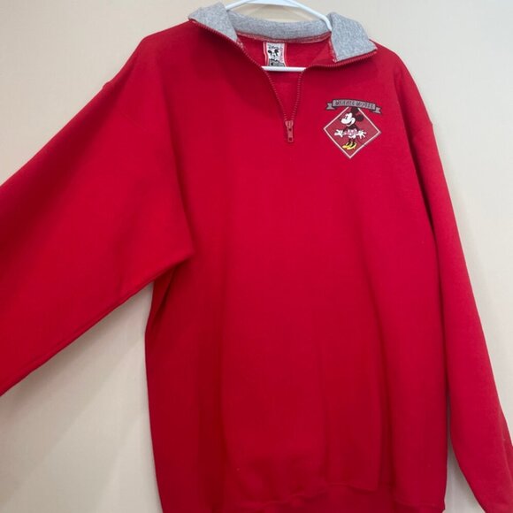 Y2K WALT DISNEY SWEATSHIRT AUTHENTIC RED MINNI MOUSE POLKA DOT DRESS Sz L - Picture 14 of 16